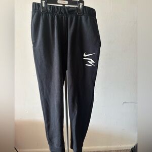 Nike Kids Black Joggers with White Logo